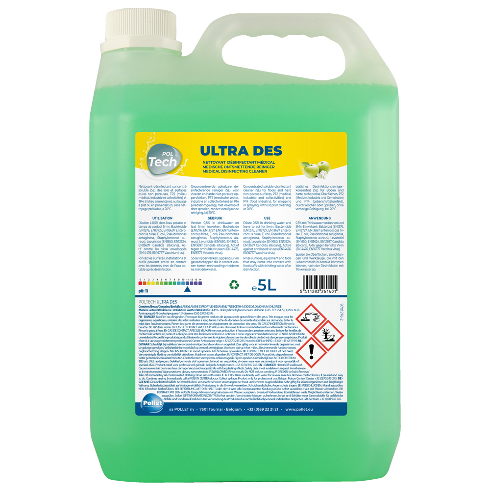 Poltech Ultra DES desinfecterende reiniger